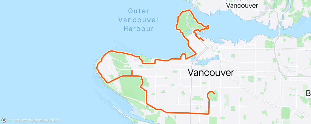 Map of the activity, 2024 BMO Vancouver Marathon (3:19:18)