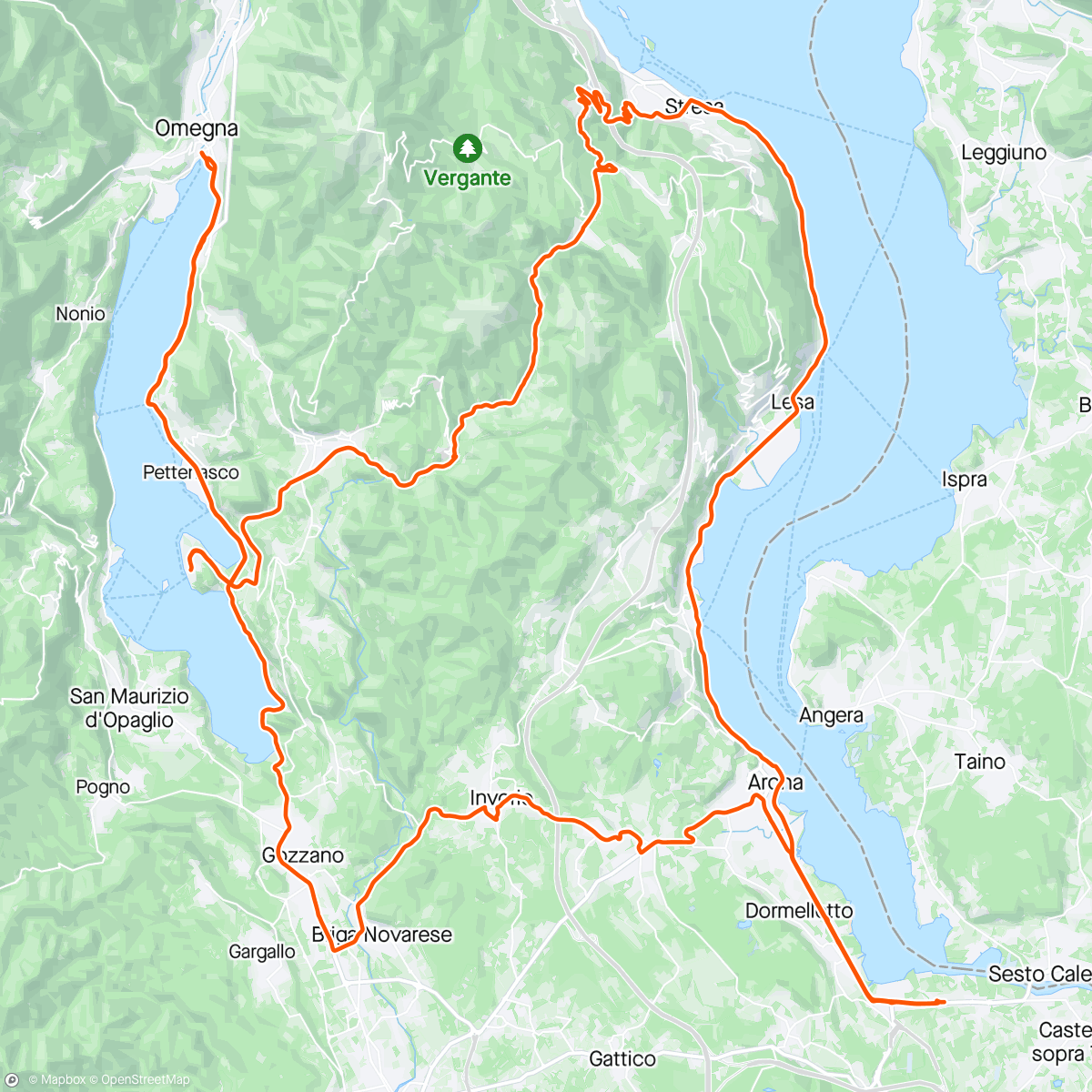 Карта физической активности (Giro dei 2 laghi)