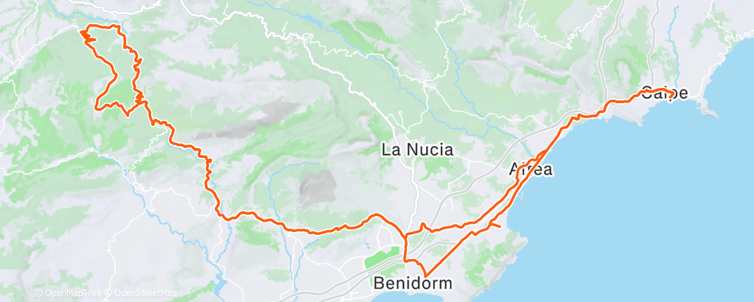 Map of the activity, Fietsen