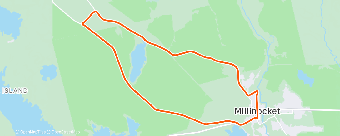 Map of the activity, Millinocket half