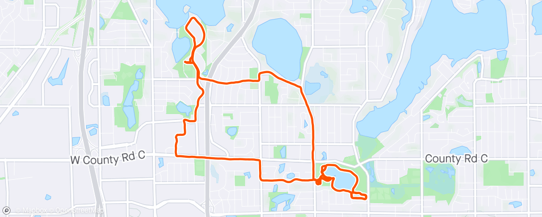 Map of the activity, Tuesday Group Run