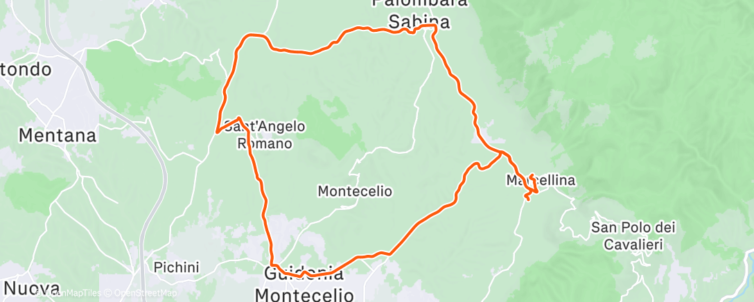 Map of the activity, Pedalata mattutina