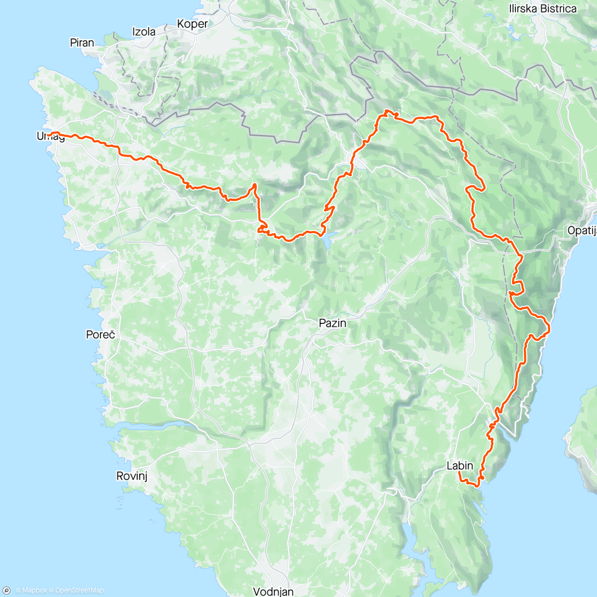 Map of the activity, Istria 100 by UTMB 🌲🌳⛰️🏃🏻‍♂️🏃