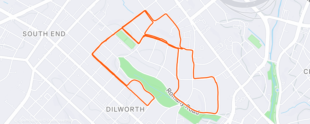 Map of the activity, Afternoon Run