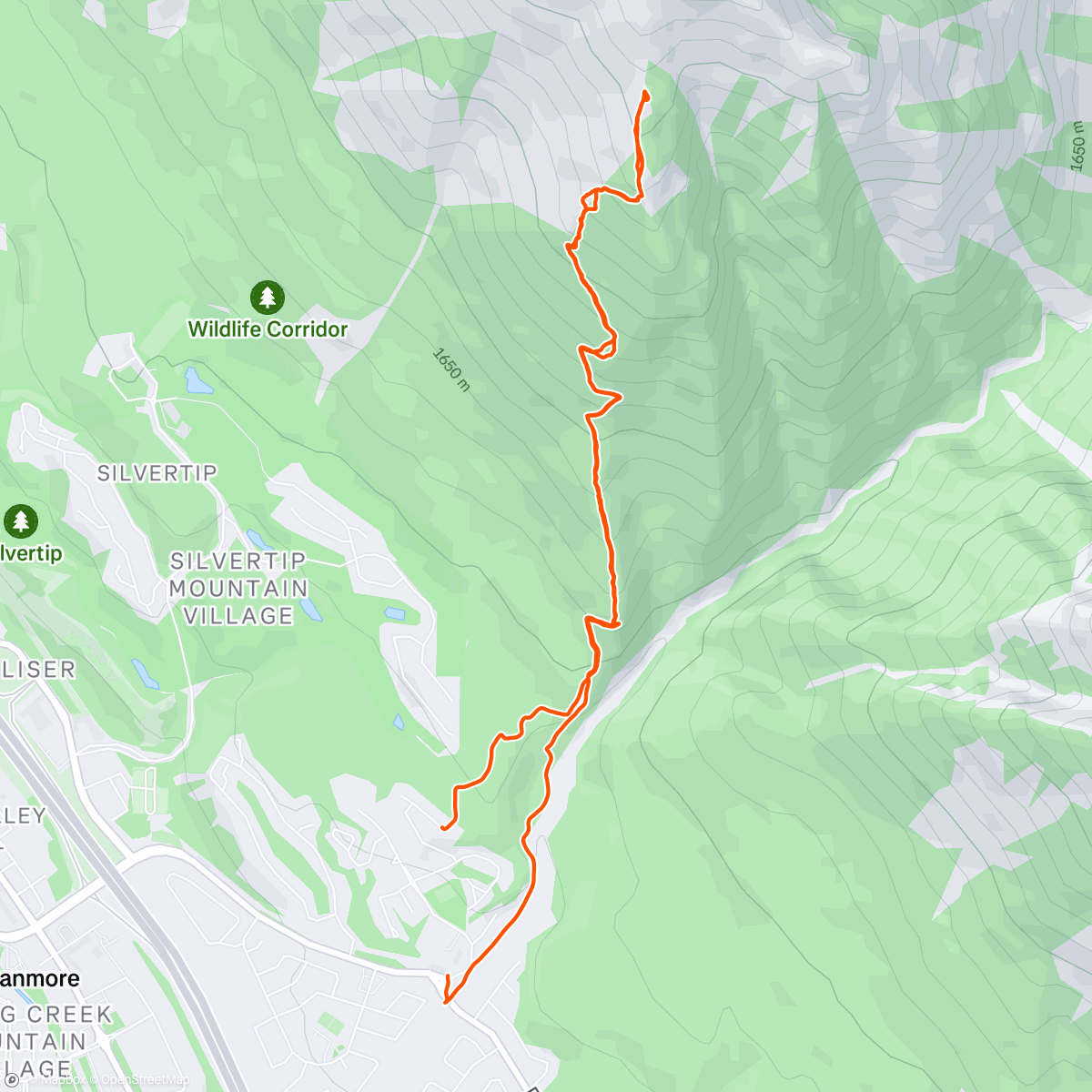 Map of the activity, Mont Lady McDonald