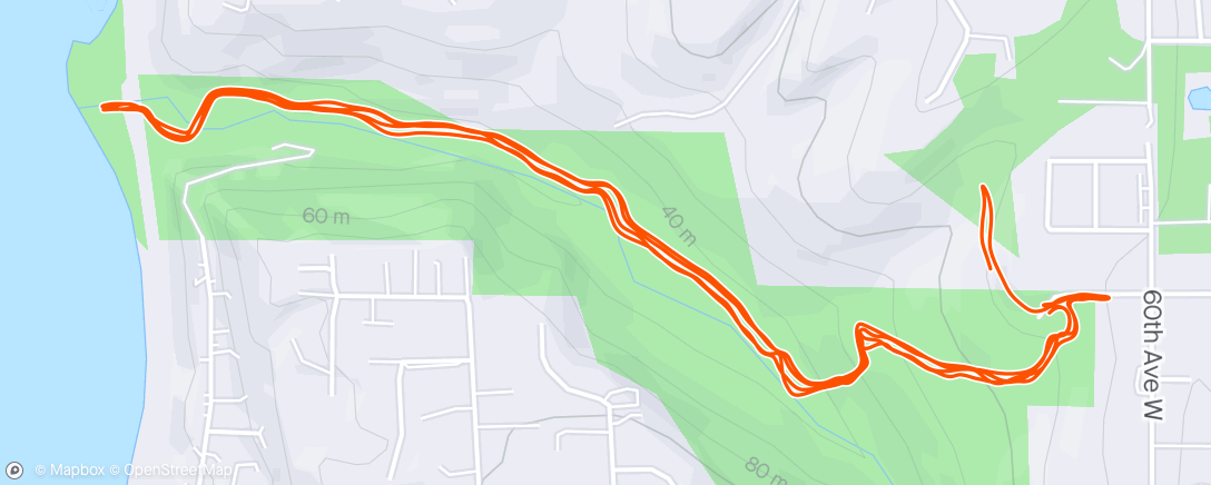 Map of the activity, Meadowdale Somewhat Faster