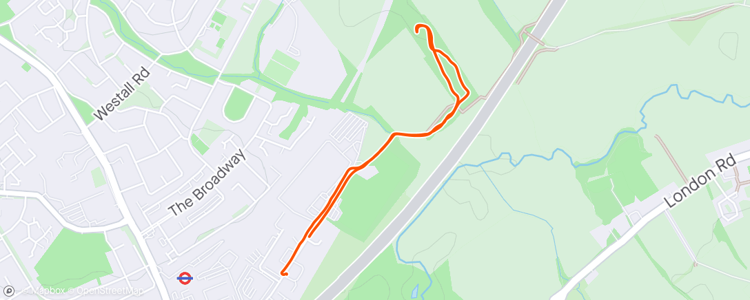 Map of the activity, Lunch Run with Ali (C25K W2R3)