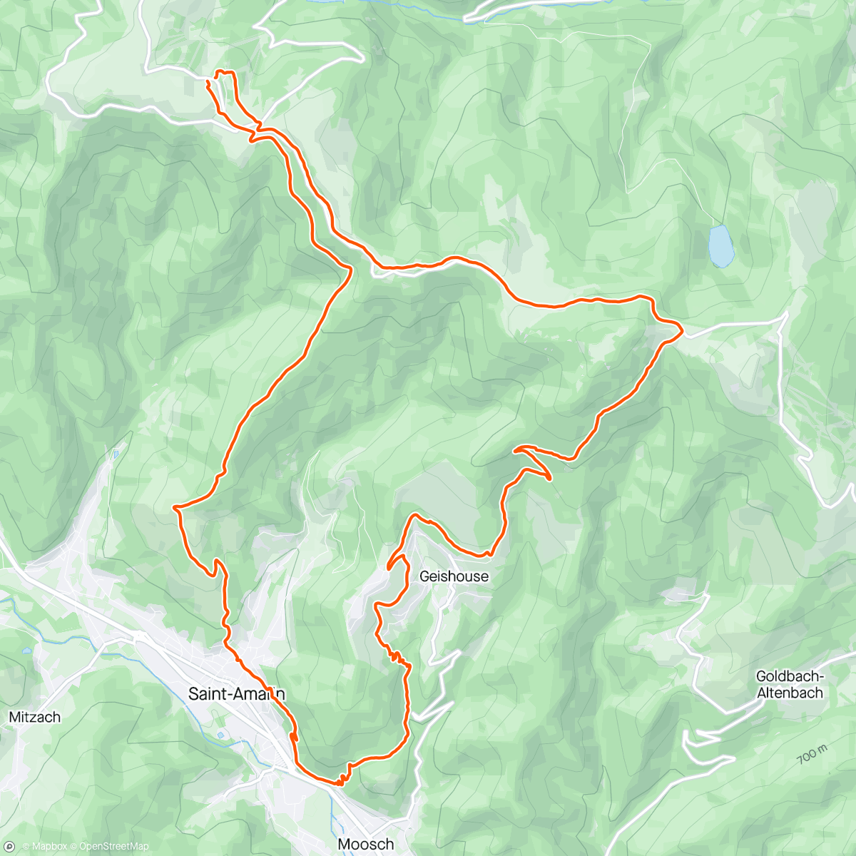 アクティビティ「Trail du Grand ballon sous la pluie 😅」の地図