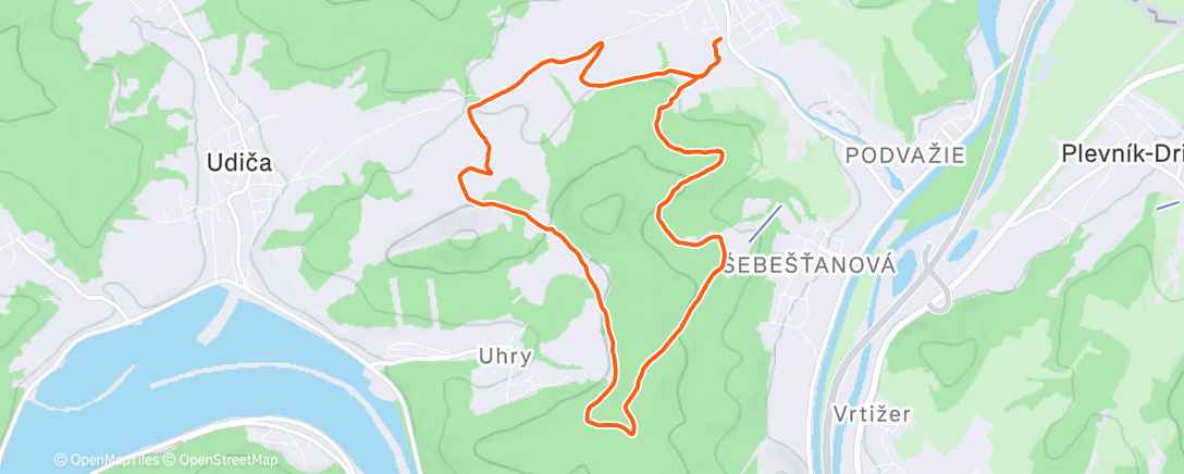 Map of the activity, Afternoon Run