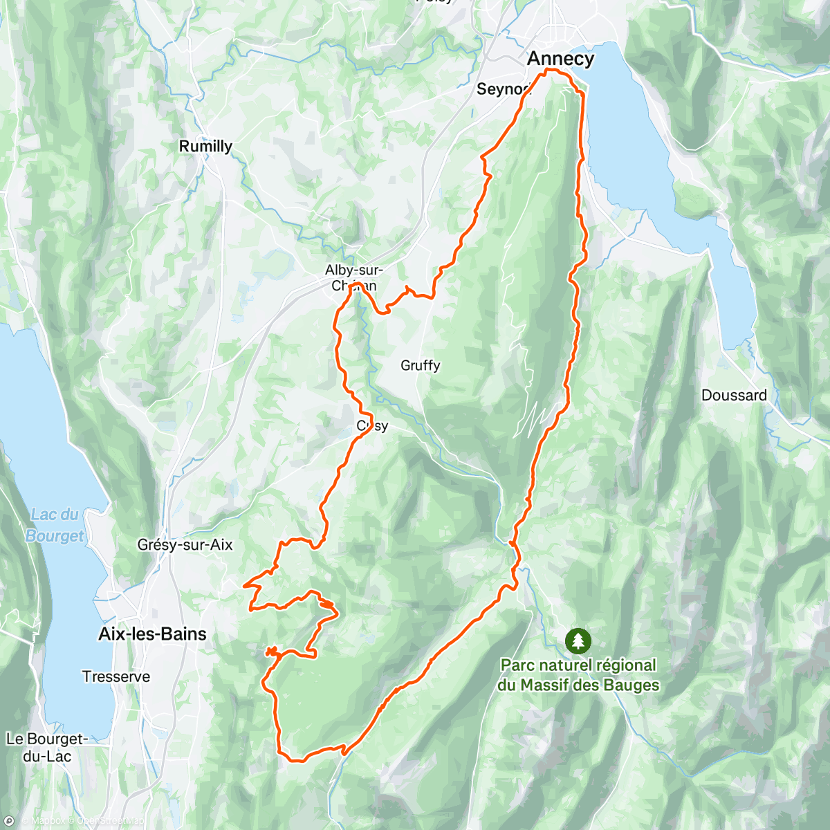 Map of the activity, Tout ça pour des crozets à La Feclaz.