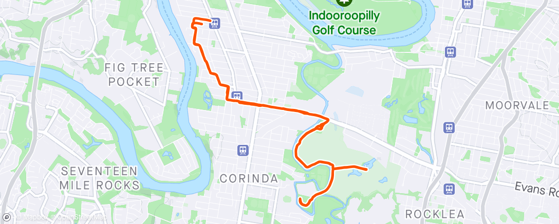 Carte de l'activité Afternoon Run Brisbane Running (Long Run 2 - P3 🦃BT3 🐐G4 **bleat**)