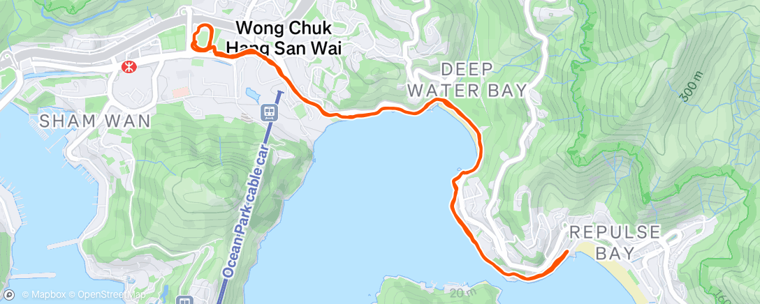 Map of the activity, Afternoon Run