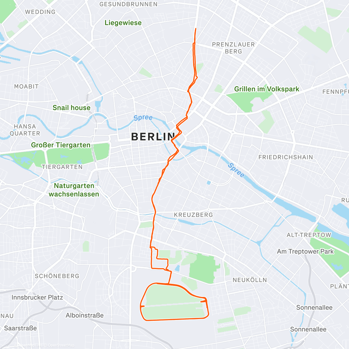 Map of the activity, quality session