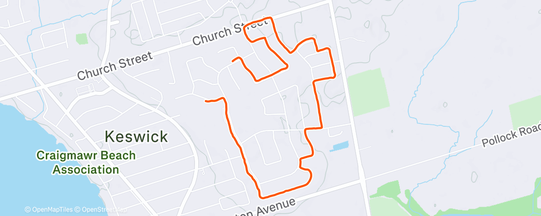Map of the activity, Evening Run