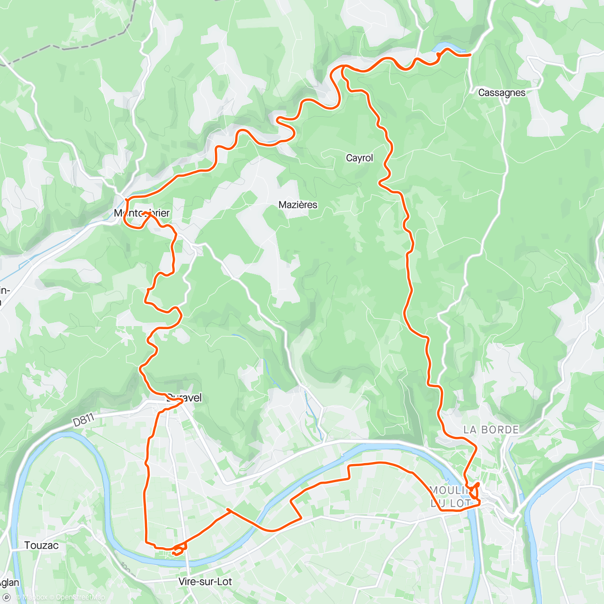 Map of the activity, Sortie VTT le matin 😎