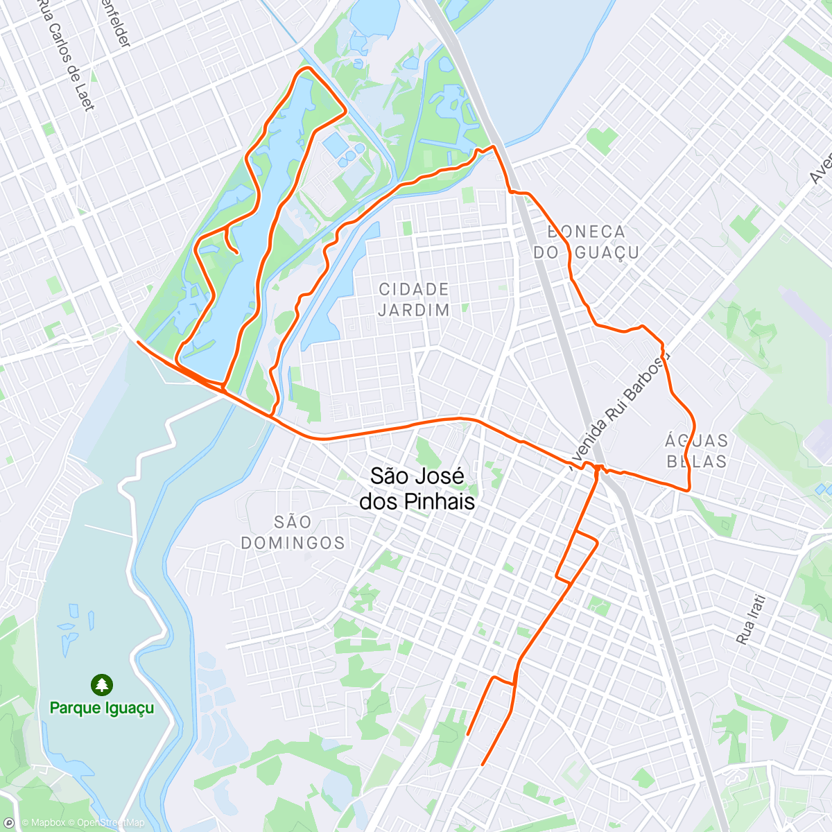 Mapa da atividade, Pedal de Domingo