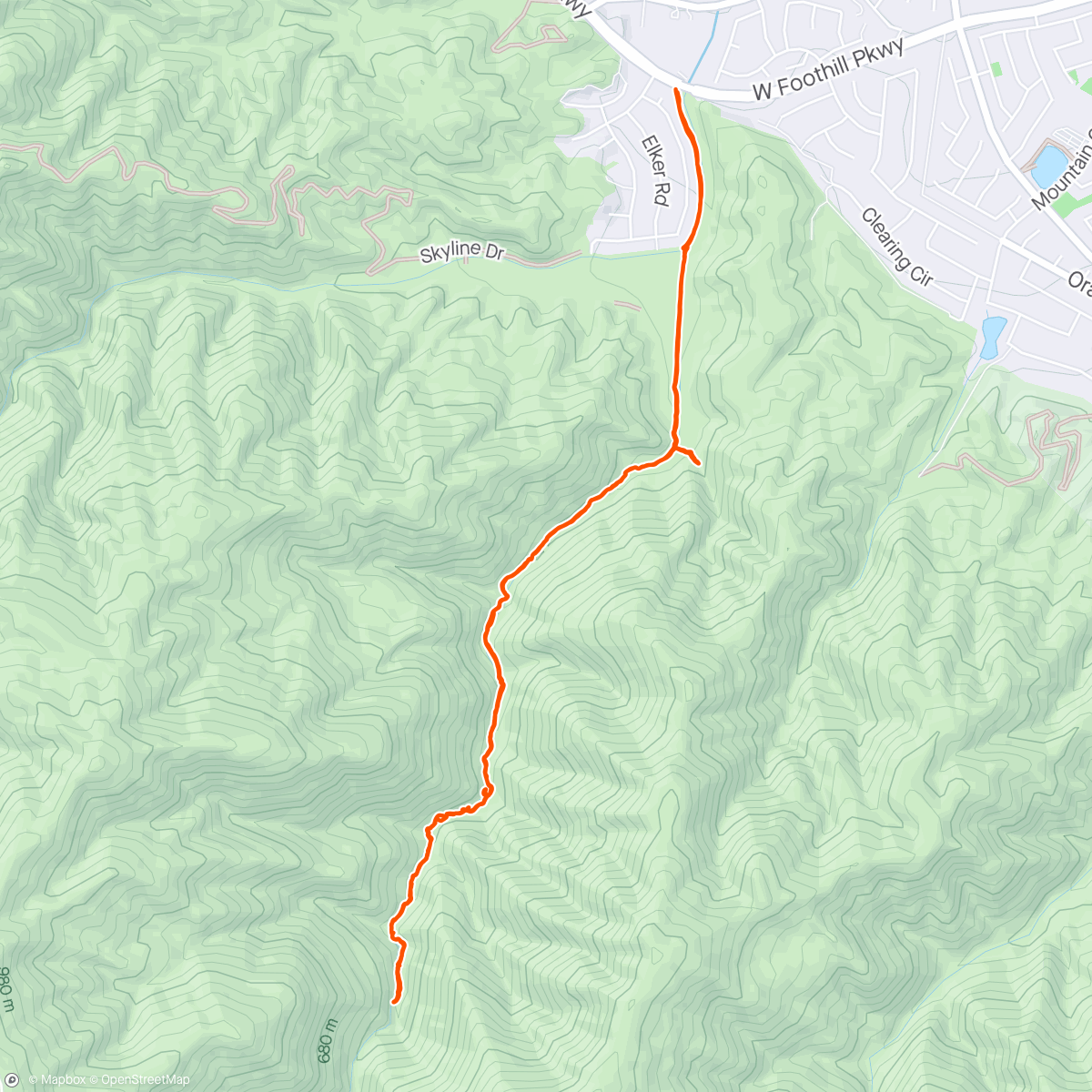 Mapa de la actividad, Morning Hike.to Hagador canyon.