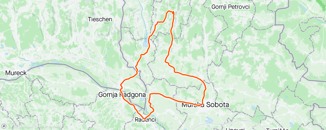 Map of the activity, Bevog ride