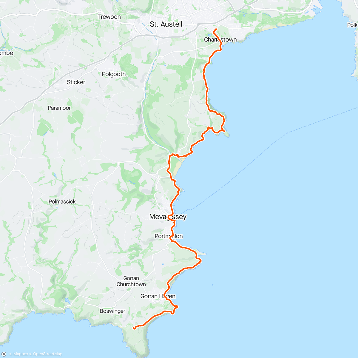 Mapa de la actividad (UK Coast Walk - Day 340)