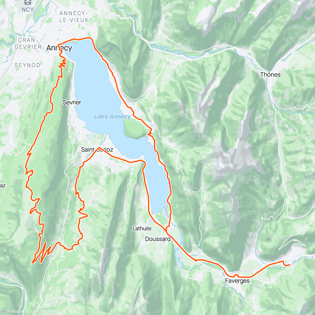 Map of the activity, Lac d’Annecy par Cret de Chatillon / Semnoz (HC) 🇫🇷