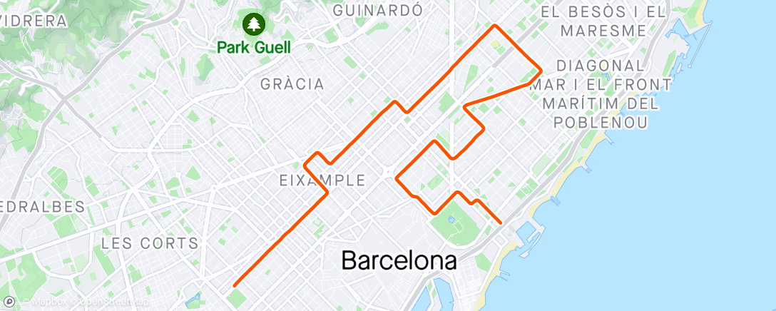 Карта физической активности (ROUVY - La Vuelta 2023 | Stage 1 - Barcelona)