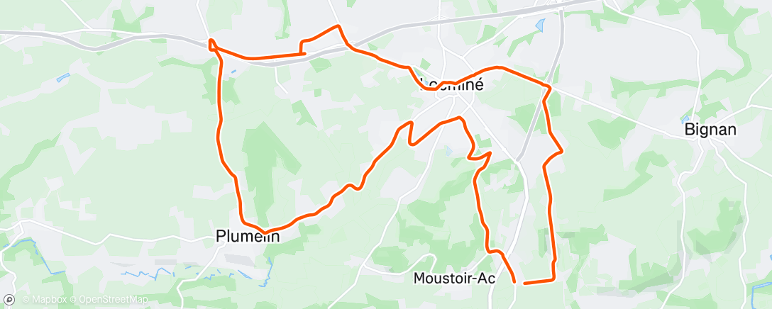 Map of the activity, Sortie VTT dans l'après-midi