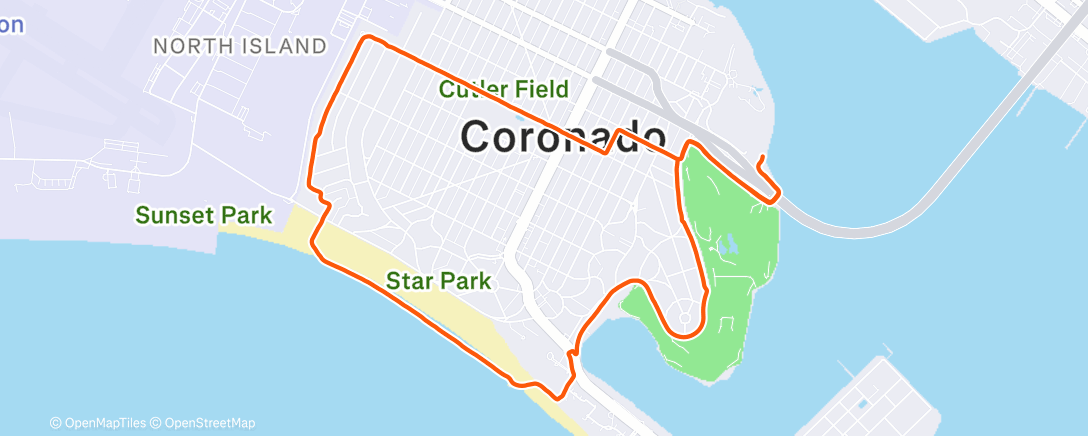 Map of the activity, Afternoon Run