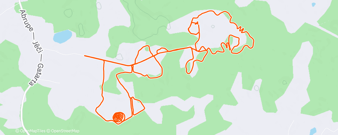 Map of the activity, Afternoon Run