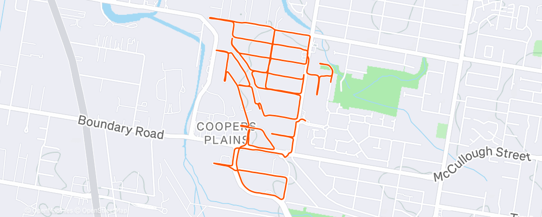 Map of the activity, Coopers Plains