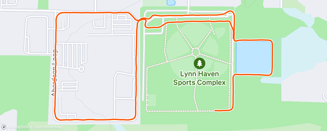 Map of the activity, Afternoon Run