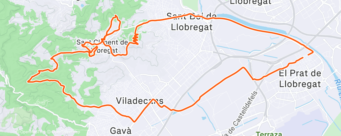 Map of the activity, Bicicleta de montaña eléctrica a la hora del almuerzo