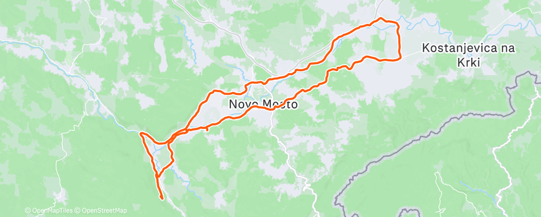 Map of the activity, Cycling