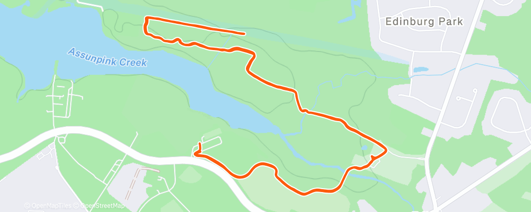 Map of the activity, Lunch Trail Run