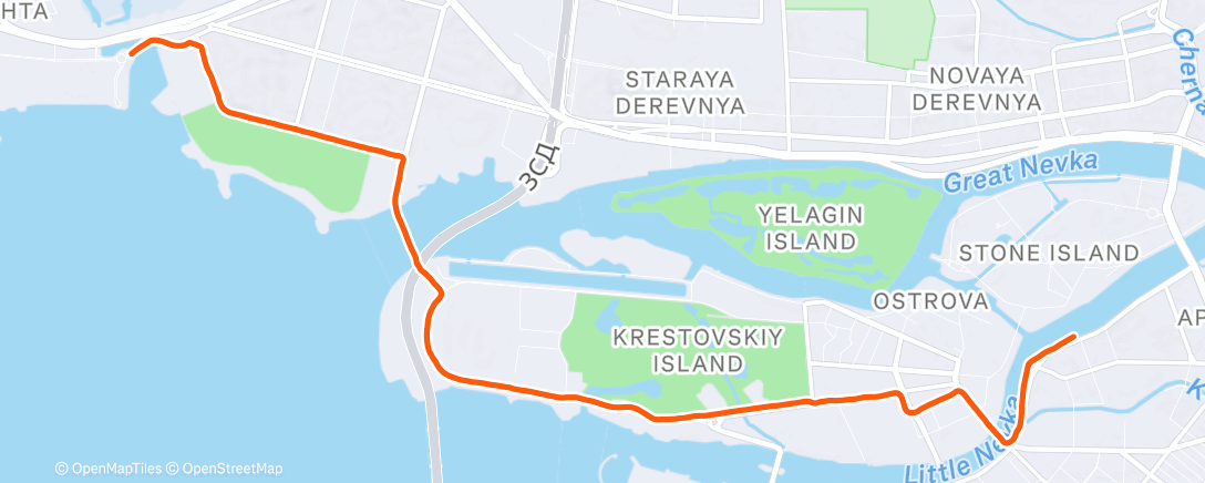 Map of the activity, Утренний забег