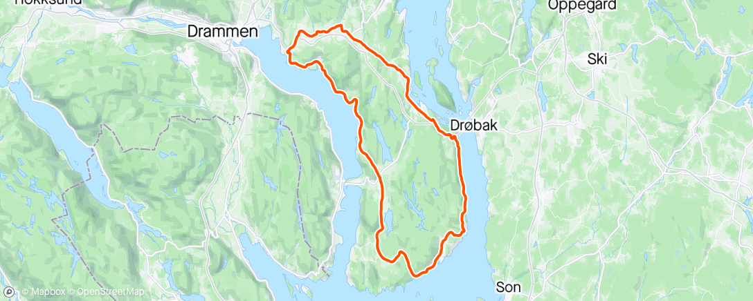 Map of the activity, Søndags i mye vind 💪
