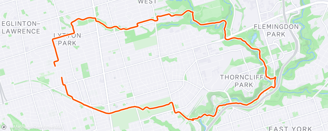 Map of the activity, Afternoon Run