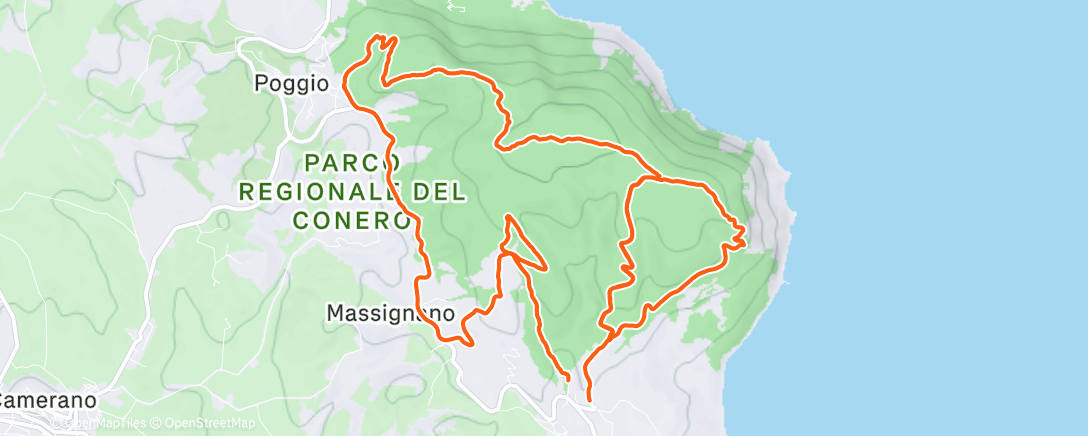 Map of the activity, Cycling