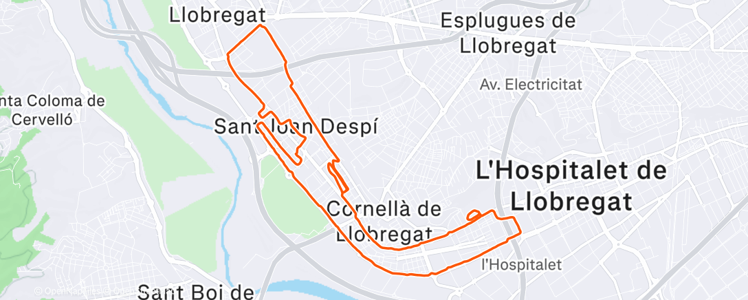 Map of the activity, Un poco de running de buena mañana