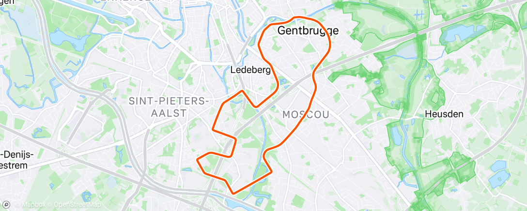 Map of the activity, MyWhoosh - Ghent