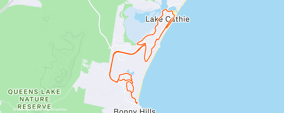 Map of the activity, Morning Ride to Rainbow Beach
