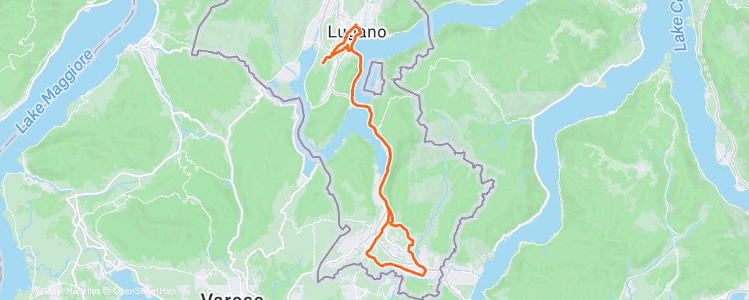 Map of the activity, Pedalata pomeridiana