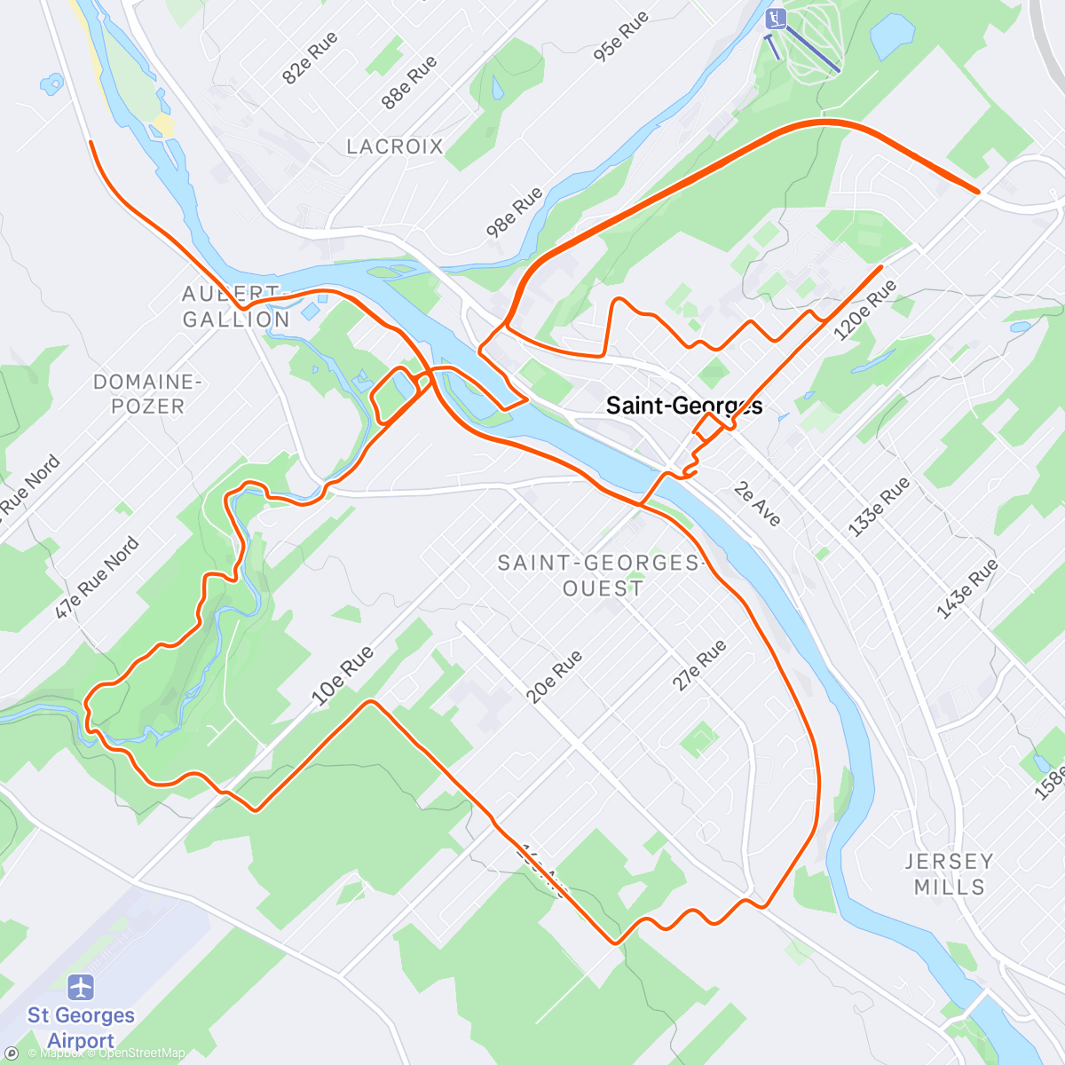 Map of the activity, Evening Ride