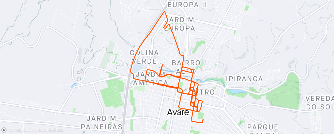 Map of the activity, Pedal de Quinta-feira