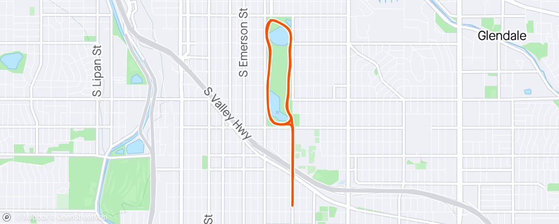 Map of the activity, Wash. park laps