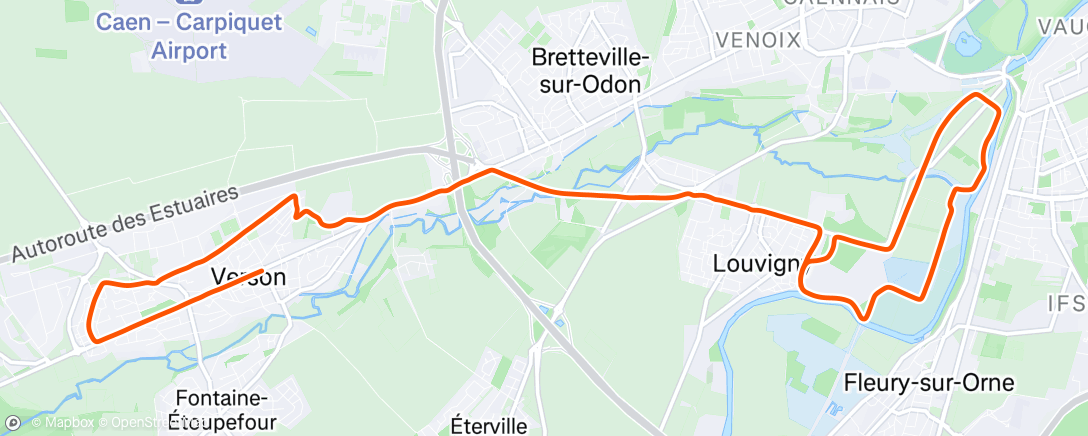 Map of the activity, Course à pied le matin