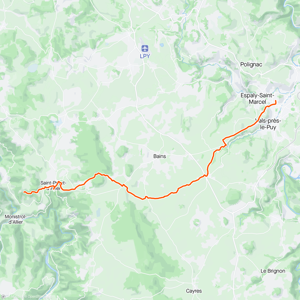 Mapa da atividade, J1 : Le Puy - Rochegude