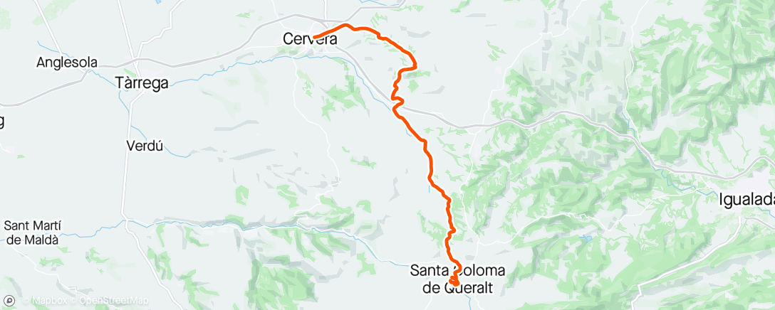 Map of the activity, Tornada de Cervera