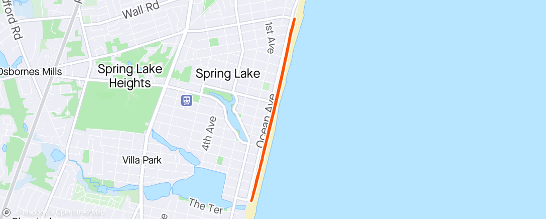 Map of the activity, Morning boardwalk run in Spring Lake