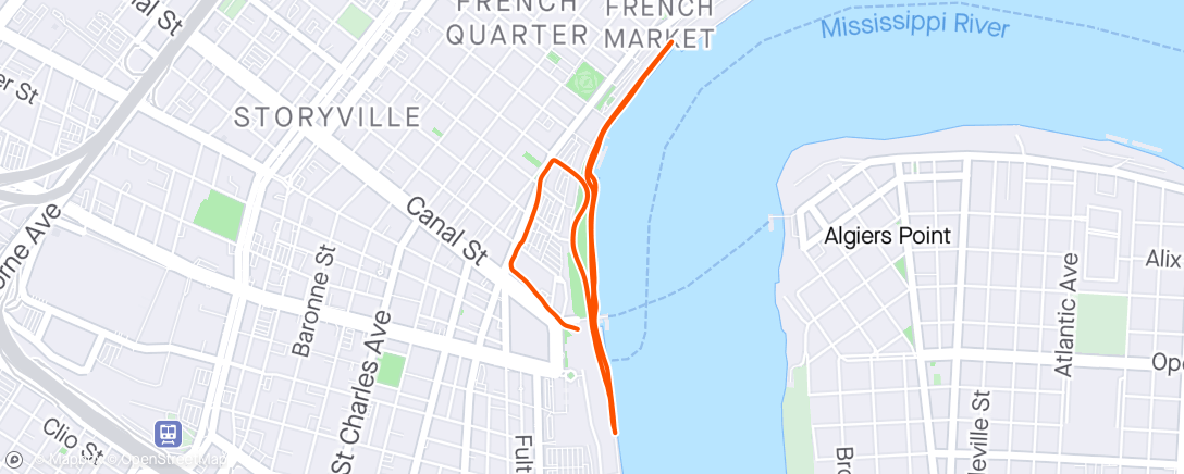 Kaart van de activiteit “NOLA Run”