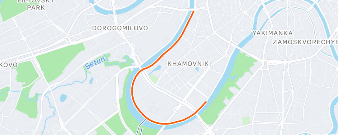 Map of the activity, Утренний забег